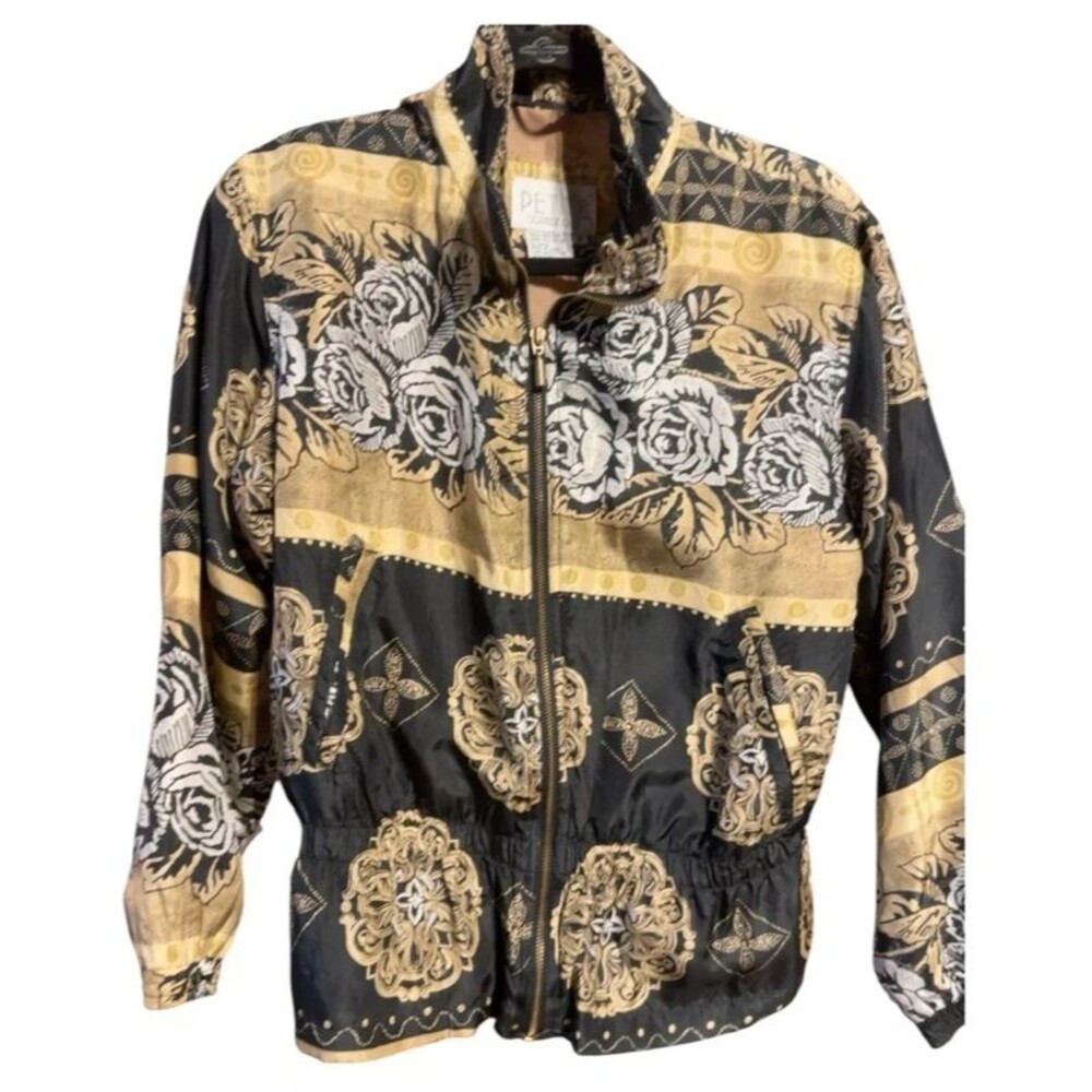 Petite Sophisticate 100% Silk Zip Up Jacket. No Size Tag